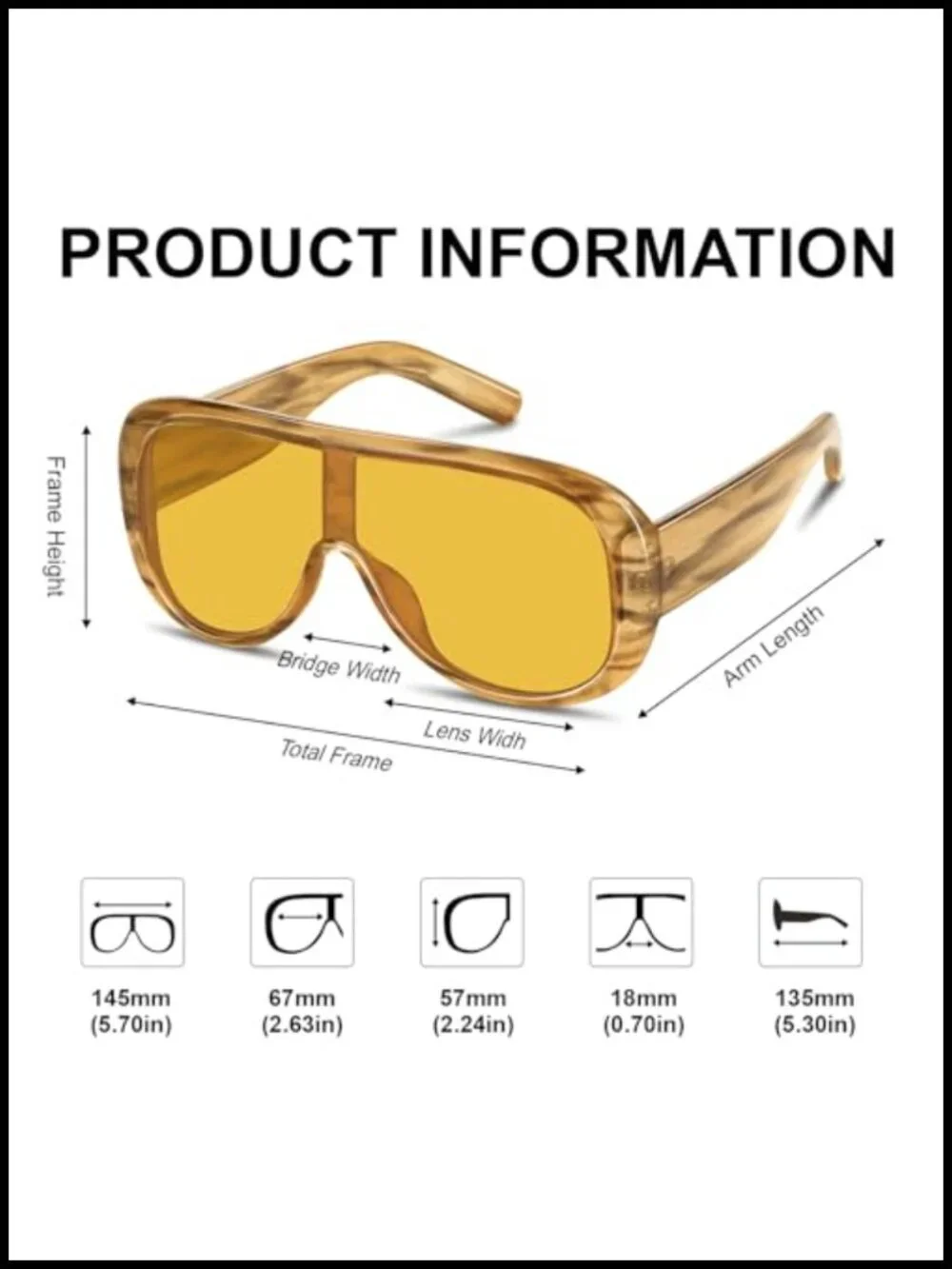 Oversized Shield Sunglasses UV400 Retro Thick Aviator Shades Fashion Sunnies